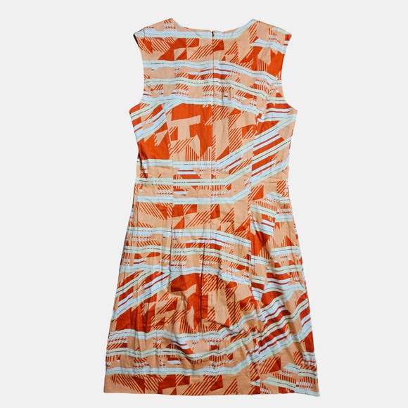 French Connection Sunrise Casablanca Sheath Dress 4 Abstract Geometric Cotton‎ - Picture 2 of 8